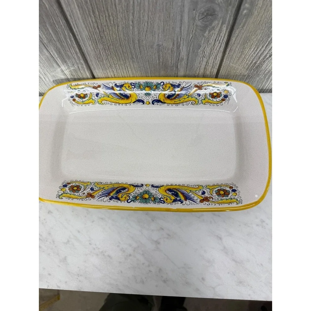 Ceramica Nova Deruta Italy Raffaellesco Rectangular Serving Platter 13.5x8.5